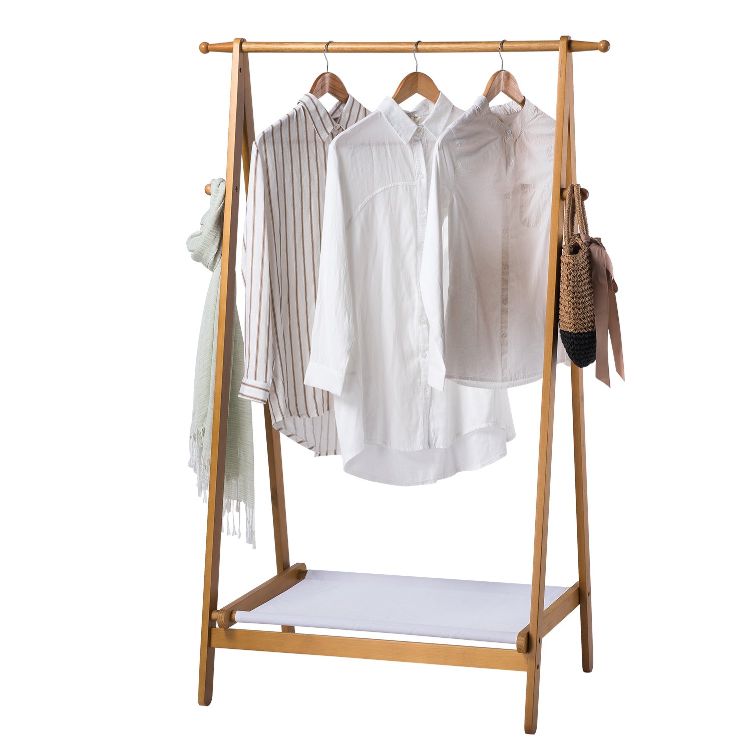 心家宜 北欧实木挂衣架 落地衣帽架 卧室衣架衣服架子 创意客厅大衣架